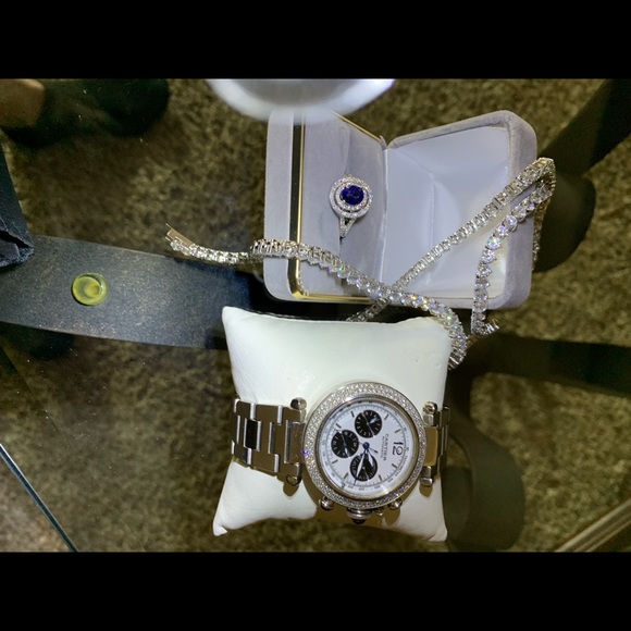 Ladies diamond custom made Cartier pasha watch - Picture 3 of 4